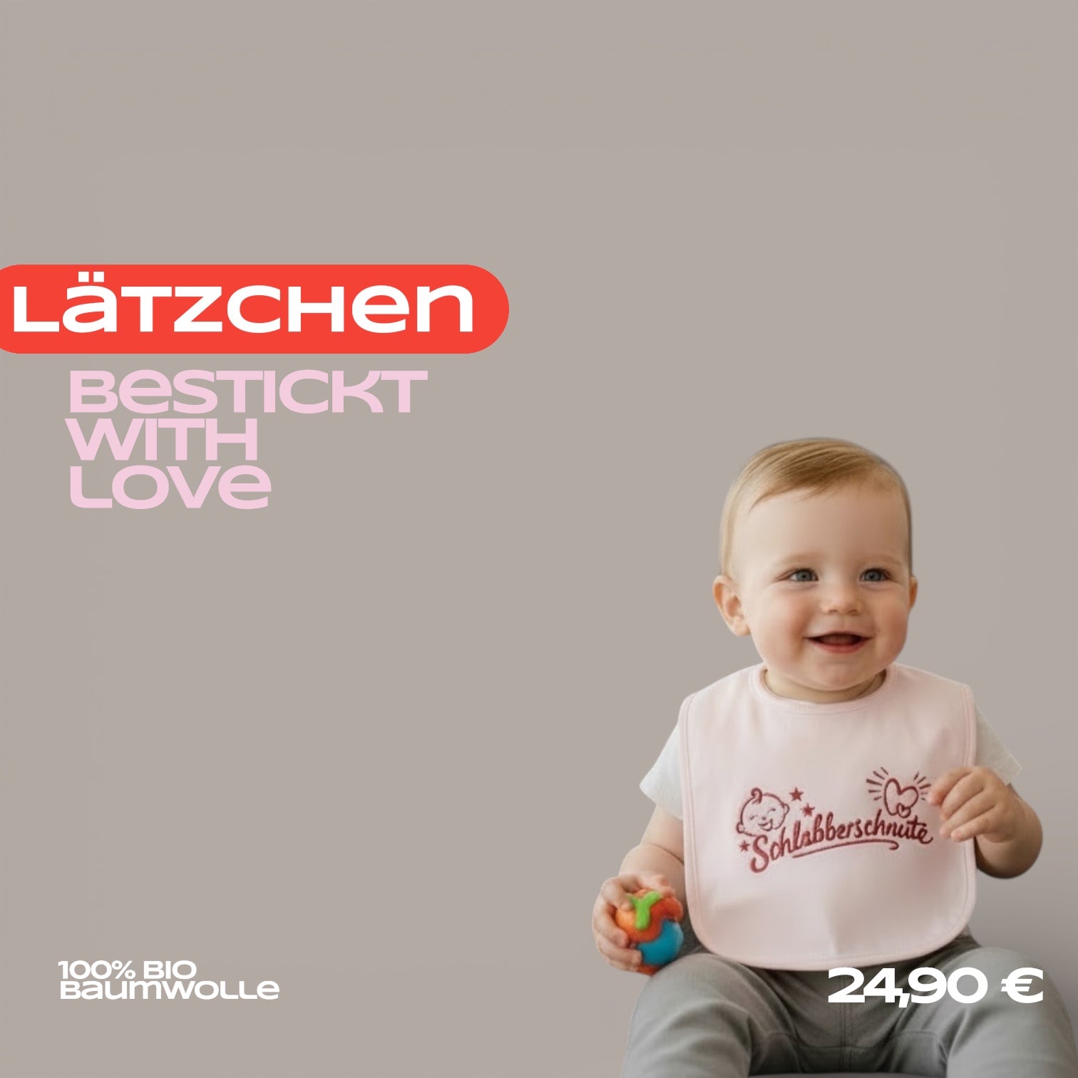 Schlabberschnute Lätzchen – 100% Bio-Baumwolle | Mit Liebe bestickt