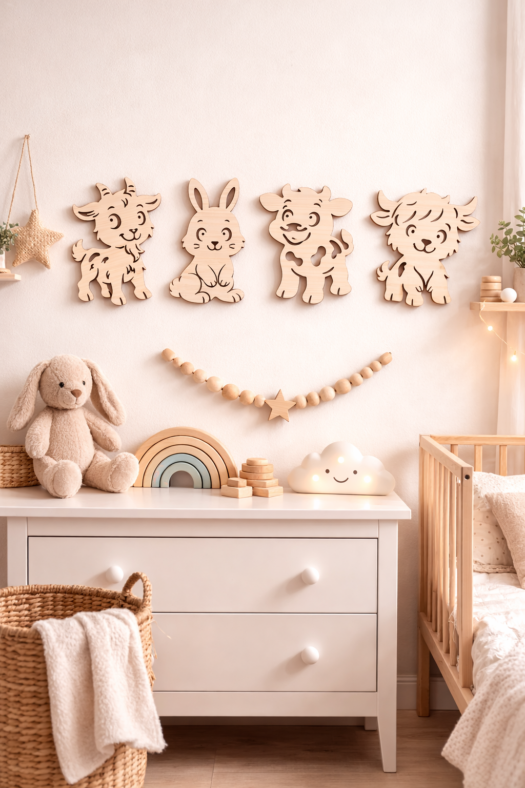 Bauernhof Wandbilder aus Holz – für Baby- & Kinderzimmer