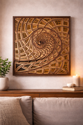 Parametrische Holzspirale – 3D Wandkunst aus Echtholz | Geometrische Architektur Wanddeko