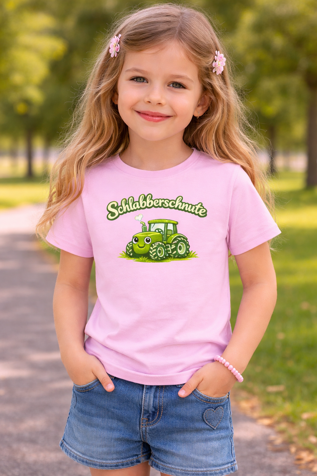 Druck Kids Premium Bio T-Shirt Traktor | 100% Baumwolle | Schlabberschnute
