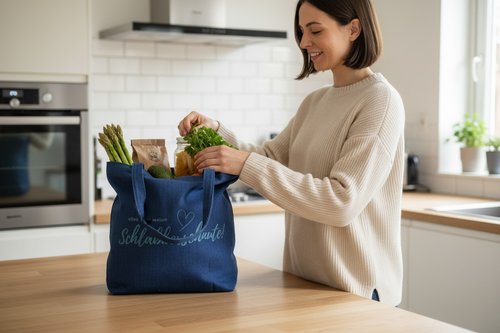 Denim Tragetasche „Alles für meine Schlabberschnute“