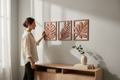 Individuelles Wandbild „Blätter“ – 3er Set moderne Wanddekoration